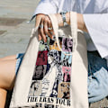 Pikkukuva 5 / 5: Taylor Swift The Eras Tour Canvas-ostoskassit Olkalaukku Shopper-laukut Lahjat Ts-faneille Musiikin ystäville
