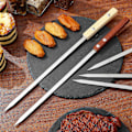 Miniatyrbillede 3 af 3: 12 stk. tyrkiske spyd med træhåndtag, kebabspyd i rustfrit stål til grill