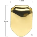 Miniatyrbillede 3 af 4: 2 stk. 14k forgyldt guld mundtænder, tænder almindelige, øverste tand enkelt grillhætte til tænder mund, festtilbehør tænder grills (farve: guld)