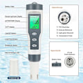 Miniatyrbilde 5 av 5: 3 i 1 Digitalt PH-meter for Vann, TDS/PH/Temp-meter, Vanntester for Drikkevann, Svømmebasseng