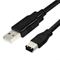 Miniatyrbild 3 av 5: 1,8 m Firewire IEEE 1394 6-polig hane till USB 2.0 hane adapterkabel