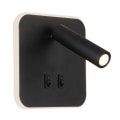 Miniatyrbillede 1 af 5: 1 stk. LED-sengelampe væglampe læselampe soveværelse væglampe dobbelt kontrol firkantet roterende væglampe sort 14,5*14,5cm