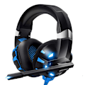 Miniatyrbillede 1 af 4: Computer kablet gaming headset med mikrofon (blå)