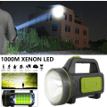 Miniatyrbillede 2 af 4: Ingen sidelys søgelys stærkt lys genopladelig superlys multifunktion xenon lampe vandtæt 5000 langtrækkende 1000w jagt lommelygte