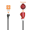 Miniatyrbillede 3 af 5: EV-oplader hun-stik 5-bens sokkeladapter til 16A 3-faset 11KW bærbar oplader EU-stik