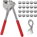 Miniatyrbilde 1 av 5: Tang forseglingstenger sett rød blyforsegling 10mm plasthåndtak (1x forseglingstang + 20 x blyforseglinger + 20 x forseglingstråd)-e