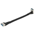 Miniatyrbillede 1 af 5: Usb 3.0 Kabel Fladt Usb Forlængerkabel Han til Hun Datakabel Retvinklet 90 Grader Usb3.0 Forlænger