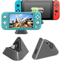 Miniatyrbilde 1 av 4: Laderdokk for Nintendo Switch Lite og Nintendo Switch, Bærbar Mini Laderstativ Laderdokkstasjon