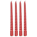 Miniatyrbilde 1 av 5: 4 stk. Twist Taper Candles Spiral Taper Candles Twisted Long Candles Vax til middag Rød