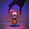 Miniatyrbilde 2 av 3: Regnbue LED retro glødelampe trådløs bordlampe regnbue lys soverom nattlys