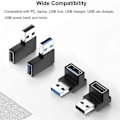 Pikkukuva 5 / 5: 4 kpl USB 3.0 -sovitin, pystysuora ylös- ja alaskulma, vaakasuora vasen ja oikea kulma, USB-uros - naaras