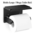 Miniatyrbillede 5 af 5: Toiletpapirholder, Sort Toiletpapirholder Selvklæbende Toiletpapirholder Vægmontering, Badeværelse Toil