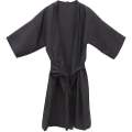 Miniatyrbillede 1 af 3: Salon Klient Kjole Kåber Kappe Frisørsalon Hårklippingskittel Til Kunder Kimono Stil (sort)
