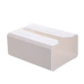 Miniatyrbilde 1 av 5: Uperforert vevsoppbevaringsboks, ikke-merkende vevholder for veggmontering - Hvit, 19,5 x 13 x 8 cm, 2 stk