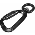 Miniatyrbillede 2 af 5: 360° roterende karabinhage, 4Kn, 2 stk., sort