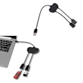Miniatyrbillede 2 af 5: 1 stk USB 3.0 A 1 Han til 2 Dobbelt USB Hun Data Hub Strøm Adapter Y Splitter