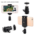 Miniatyrbilde 3 av 5: Blitssko 1/4 Skruehull Tripod Feste Kamerahode Adapter Kulehode Mobiltelefon Klips Brakettholder For Digitale Speilreflekskameraer
