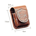 Miniatyrbillede 5 af 5: Læder Lighter Etui Håndlavet Holster Bælteløkke Klips Pung Holder Til Zippo-YKY416