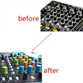 Miniatyrbilde 2 av 5: EQ Dreieknapp Erstatning Equalizer Potensiometer Fader Knotter Skyvestanghette, Knotthette-F