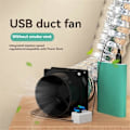 Miniatyrbillede 2 af 5: USB Hastighedskontrol Ventilator Røgabsorberende Emhætte Ventilator Rørkanal Udstødningsventilator USB Justerbar Hastighed