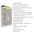Miniatyrbillede 3 af 5: DC 12V 10A 120W Switching Strømforsyning Reguleret Transformer / Sikkerhedsdesignet Aluminium Strømforsyning