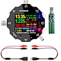 Miniatyrbild 1 av 5: USB-C-testare, 3-i-1 Typ C DC5.5 USB-testare Färgskärm IPS Digital Multimeter, Kapacitetsdetektor