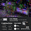 Miniatyrbilde 3 av 5: Julelysnett med LED, 3 x 2m Koblebare Mesh-lys, Juledekorasjoner for Innendørs Utendørs Busk Hage Dekor