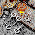 Miniatyrbild 3 av 4: 8 Delar Flasköppnare Kit Metall Flasköppnare Gör-det-själv Hantverk Ölflasköppnare Tom Flasköppnare