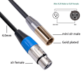Pikkukuva 4 / 5: Rexlis 1ft Mini Xlr - Xlr naarasadapterikaapeli, 3-pin Mini Xlr - Xlr -videokaapeli, Bmpcc:lle