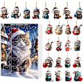 Miniatyrbillede 2 af 5: Julekalender 2024 Jul 24 Dage Nedtælling 2D Akryl Vedhæng Søde Kat Ornamenter Blind Box Overraskelsesgave