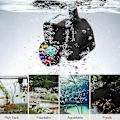 Miniatyrbilde 5 av 5: 15W 800L/t Fontenepumpe, Damppumpe, Fontenepumpe, Hagepumpe, Fontenepumpe med 12 LED-lys