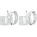 Miniatyrbilde 1 av 2: 2-pakning - Lader for iPhone - Hurtiglader - Adapter + Kabel 20W Hvit 2-pakning iPhone