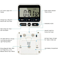 Miniatyrbild 2 av 5: Kök timer lärande nedräkning, LCD digital svart