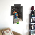 Miniatyrbilde 1 av 2: Sett med 2 Minecraft Giant Peel and Stick Veggdekorasjon Tegneserieklistremerke Dekal Tegneserie 3D Veggdekorasjon
