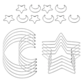 Miniatyrbillede 3 af 5: Måne Stjerne Drømmefanger Metal Bøjler Ringe Cirkel Macrame til DIY Håndværk Drømmefanger Fremstilling Hjem Væg