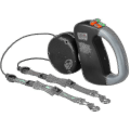 Miniatyrbilde 1 av 4: Dobbel Dobbel Leash for Hunder, Inntrekkbar Hundeleash Dobbel Leash for To Hunder Hundeleash 2 Hunder Dobbel Leash, svart