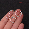 Miniatyrbillede 2 af 2: Twist lukket ring rustfrit stål sømløs ring åben ring øre spænde øre knogle søm 1stk, 6mm-12mm