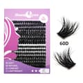 DIY False Eyelashes 60D Fluffy Volume, Black Artificial Lashes for Natural Extension and Reusability