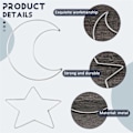 Miniatyrbillede 5 af 5: Måne Stjerne Drømmefanger Metal Bøjler Ringe Cirkel Macrame til DIY Håndværk Drømmefanger Fremstilling Hjem Væg
