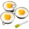 Miniatyrbild 5 av 5: Rostfritt Stål Äggkokare, Perfekt Kokt Ägg Maker, Runda Äggkokare Ringar För Frukost Matlagning Verktyg 3 Kokta Ägg Koppar-AF