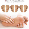 Miniatyrbilde 2 av 5: Arch Support Skoinnlegg for Flat Feet Gel Arch for Plantar Fasciitis Adhesive Arch Pad for Relieve Pressure and Feet Pain 3 Pairs