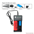 Miniatyrbilde 2 av 5: 18650 lader dobbel spor USB lader for å lade 3.7V sylindrisk 2-cell litiumbatteri