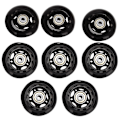 Pikkukuva 1 / 5: 8 kpl Inline-luistelupyöriä, sisä- ja ulkokäyttöön, vaihtopyörät laakereilla 64 mm