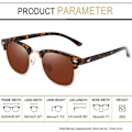 Miniatyrbillede 4 af 7: Halvrammede polariserede solbriller til mænd - UV400-beskyttelse Retro halvrammede solbriller unisex polariserede solbriller til mænd og kvinder 2-pak