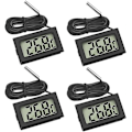Miniatyrbild 1 av 5: 4x Digital LCD Termometer Temperaturmätare med Extern Sond för Kyl Frys Kylskåp Akvarium (4x Svart)