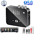 Miniatyrbilde 2 av 5: NFC Bluetooth-mottaker/sender 5.0 Stereo 3,5 mm AUX-kontakt RCA Optisk Trådløs Lydadapter Mikrofon Fjernkontroll For TV