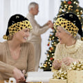 Miniatyrbillede 5 af 5: Sort Julemandshue med Leopardmønster, Julemandshue med Pailletter, Blød Julemandshue til Jul