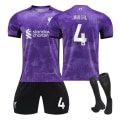 Miniatyrbilde 1 av 4: 2324 Liverpool 2. drakt bortetreningsett Jersey Sports Team Uniform Herre- og damefotballuniform NO.4 2XL