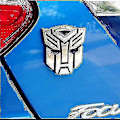Pikkukuva 4 / 4: Autobot-tarrapari autoon, kromattu viimeistely, PVC-autoemblem, Transformers Autobot -auton lisävarusteet, ilmainen toimitus