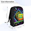 Miniatyrbild 4 av 5: i1176 Geometry Dash Ryggsäckar Casual Daypacks Student Book Bag Tryck Satchel Rucksack Lätt Skolväska
